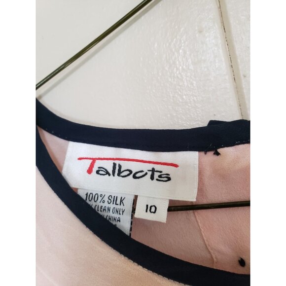 Vtg Talbots Womens 10 Blouse Lgt Pink Semi Sheer 100% Silk Back Button Career - Picture 5 of 5